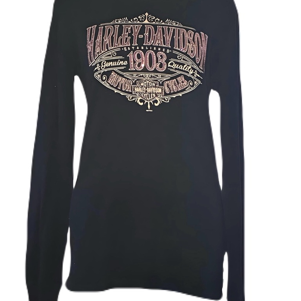 Harley-Davidson Black and Gold Women's Hoodie